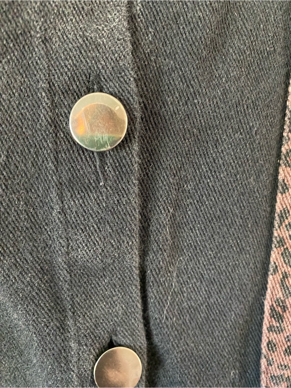 POL Black Button-Up Shacket with Brown Leopard Patch Accents - Picture 4 of 7